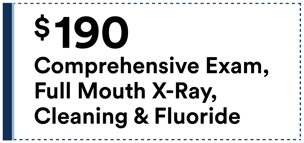 $190 Exam, X-Ray, and cleaning